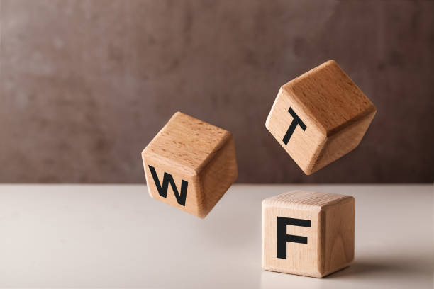 WTF concept - wooden cubes with letters WTF concept - wooden cubes with letters wtf stock pictures, royalty-free photos & images