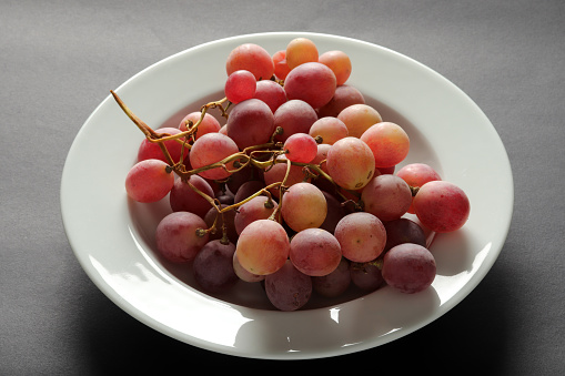 fresh grapes in the plate