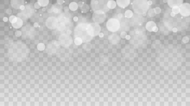 Bokeh lights isolated Bokeh lights isolated. Transparent blurred shapes. Abstract light effect. Vector illustration grey bokeh background stock illustrations