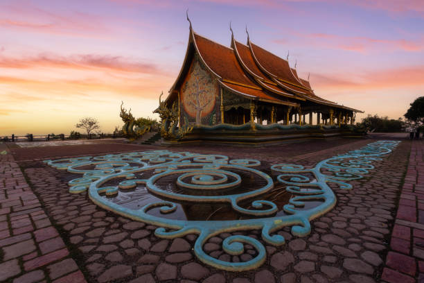 istock Beautiful views sunrise at Wat Sirindhorn Wararam (Wat Phu Prao), Ubon Ratchathani 1315403584