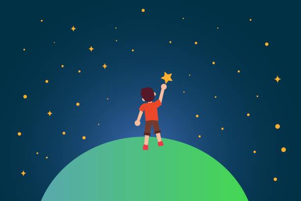 istock Back view of unidentified boy reaching the stars 1315410877