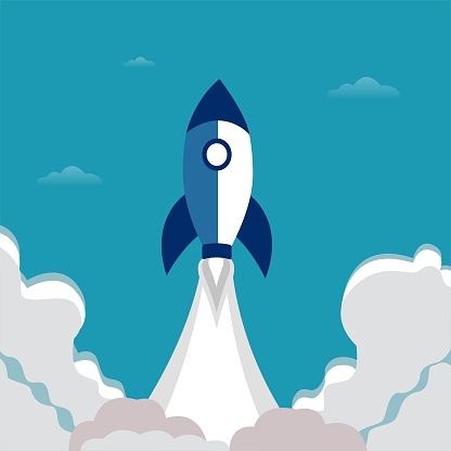 Flying Rocket Leaving Smoke Trails Vector Concept Stock Illustration -  Download Image Now - Rocketship, Missile, Spaceship - iStock