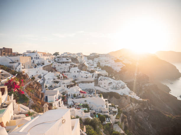 istock Oia town at sunset 1315417563