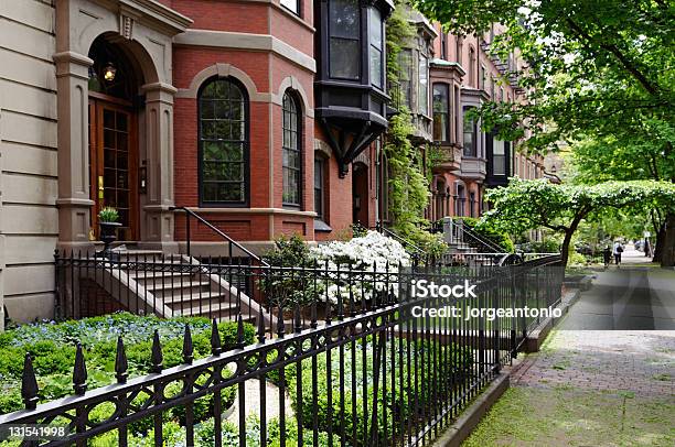 Boston Baía De Back - Fotografias de stock e mais imagens de Boston - Massachusetts - Boston - Massachusetts, Back Bay - Boston, Edifício residencial