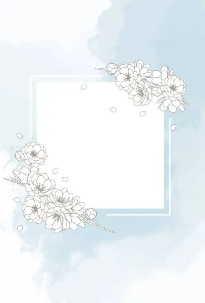 Vector illustration of Flowers, floral, frame, simple, watercolor