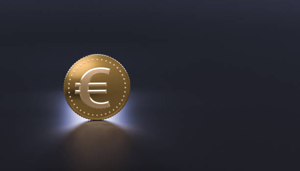 istock gold coin on gray background - euro 1315425659