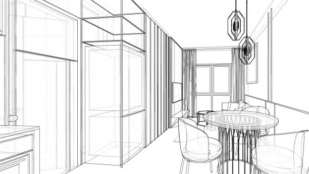istock interior design sketch small apartment condominium dining pantry 1315427467