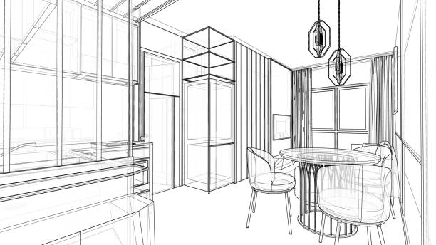 istock interior design sketch small apartment condominium dining pantry 1315427491