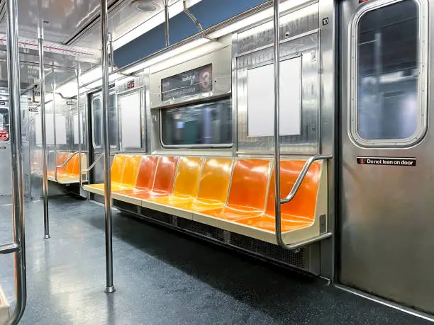 Wide angle shot of a New York city subway