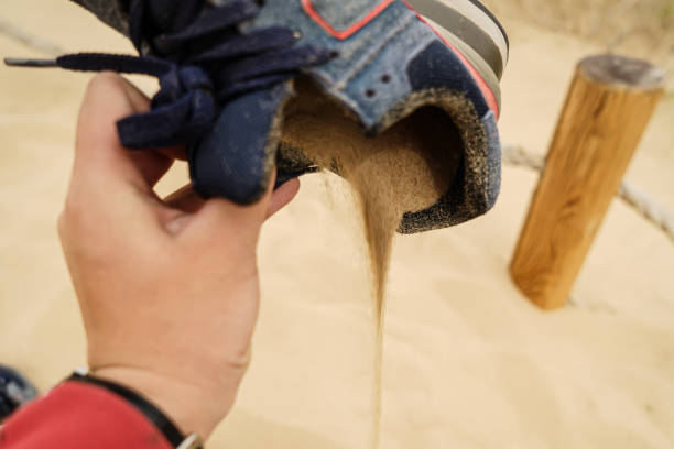 Sand in shoes in the desert