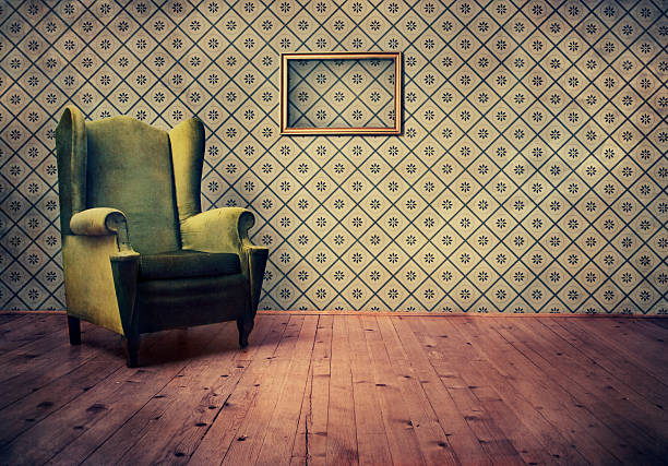 ancienne un fauteuil - vieux fauteuil photos et images de collection