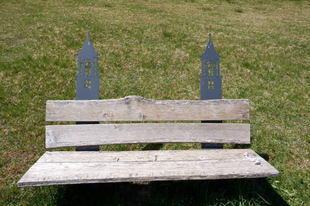 istock beautiful wooden bench with two towers 1315437174