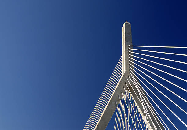 Zakim Bunker Hill Bridge Detail stock photo