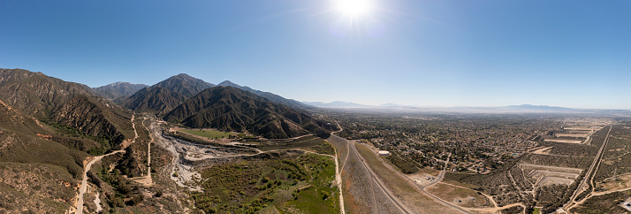 Aerial image in the mountains around Mt. Baldy in Claremont California in San Bernardino County. Taken during the morning.