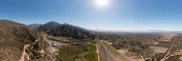 Aerial Image from Mt. Baldy area Aerial image in the mountains around Mt. Baldy in Claremont California in San Bernardino County. Taken during the morning. claremont california photos stock pictures, royalty-free photos & images