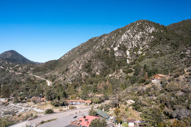 Aerial Image from Mt. Baldy area Aerial image in the mountains around Mt. Baldy in Claremont California in San Bernardino County. Taken during the morning. claremont california photos stock pictures, royalty-free photos & images