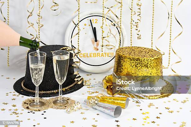 Waiting For Midnight On New Years Eve Stock Photo - Download Image Now - Celebration, Champagne, Champagne Flute