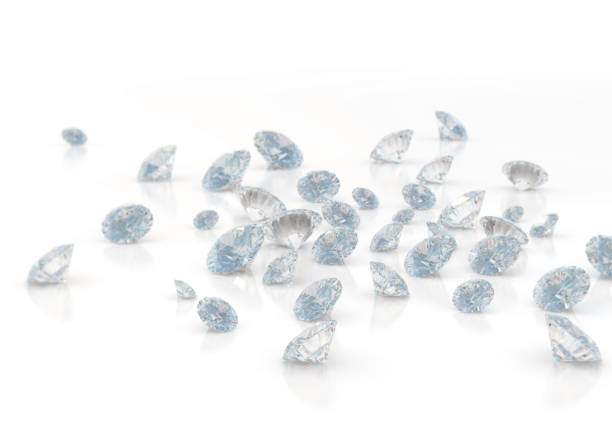 istock Diamonds isolated on white slight blue shade. 1315449433