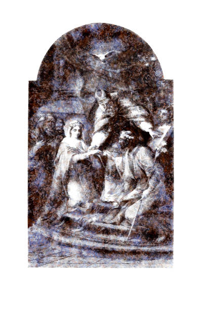 An illustration on a religious theme. Completely redrawn (in a new style) ancient illustration.