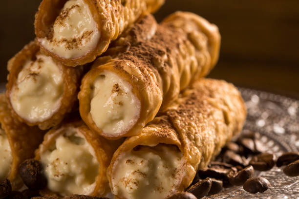 istock typical Sicilian pastries called CANNOLI with amarena listed in pastry 1315451824