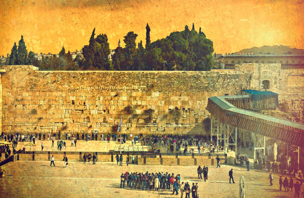 стена плача (котель) в старом городе иерусалима. - west old israel wall стоковые фото и изображения