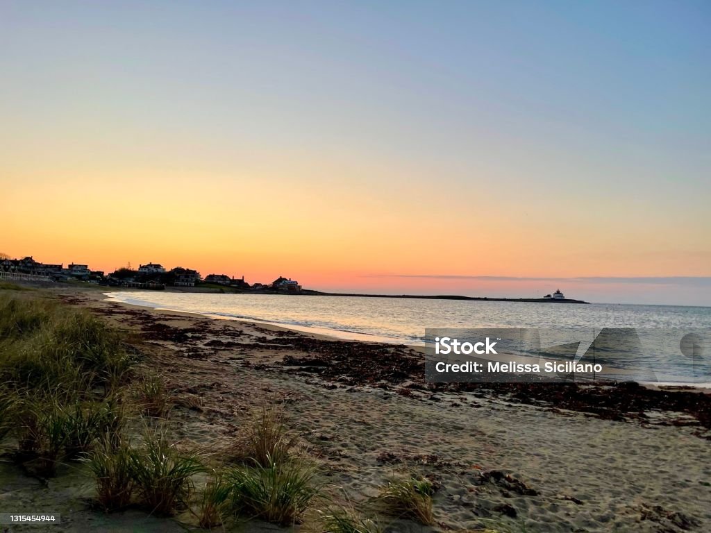 Sunrise at the beach Sunrise over watch hill Landscape - Scenery Stock Photo