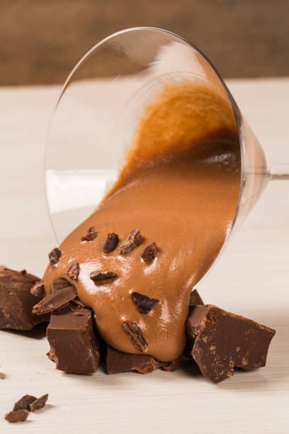 istock Chocolate mousse in a glasses on a wooden background 1315463147