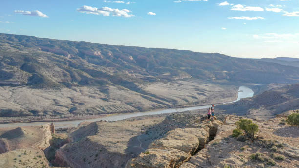 istock Aerial view of mountain bikers relaxing at viewpoint 1315463694