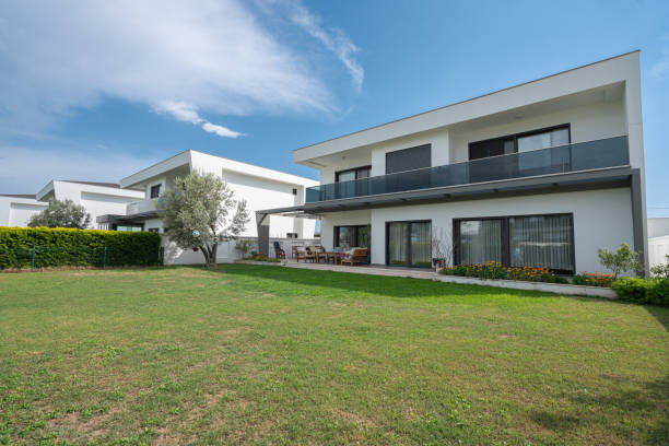 istock Exterior of modern villa house 1315466084