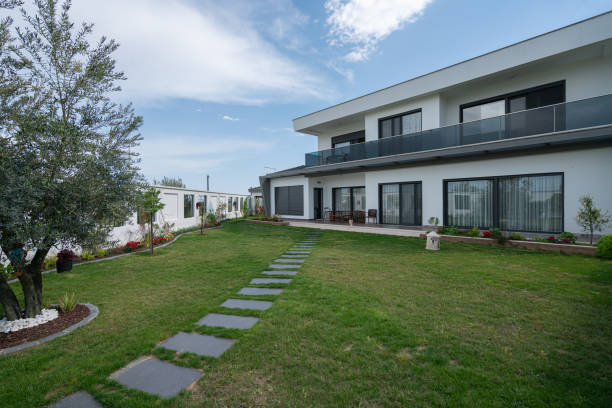 istock Exterior of modern villa house 1315466707
