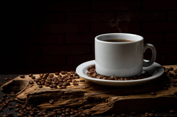 istock Cup of coffee on a rustic wood 1315473267