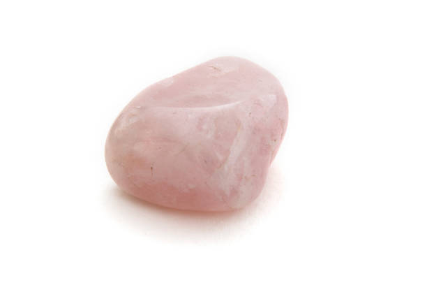 istock Rose quartz mineral on the white background 1315473425