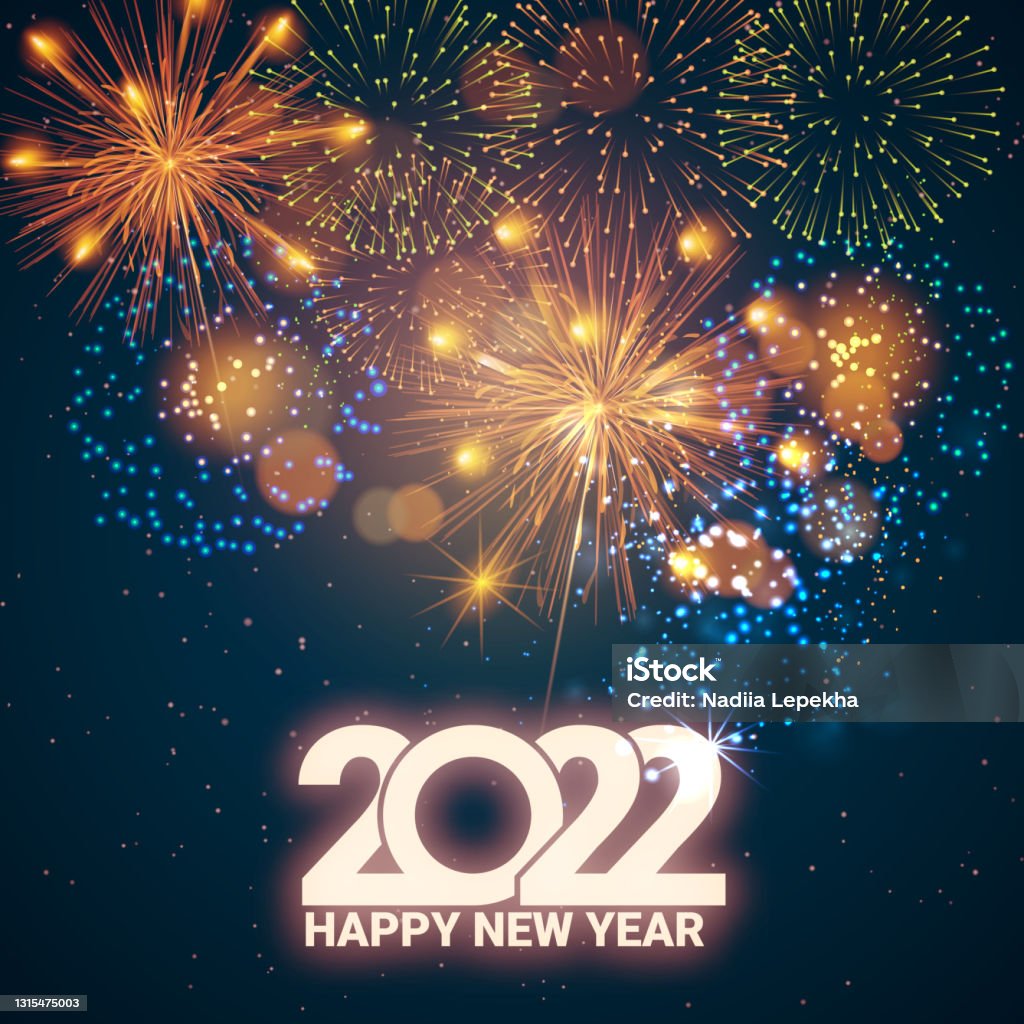 Greeting Card Happy New Year 2022 Beautiful Square Holiday Web ...