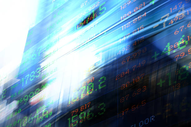 istock Financial Data over blurred Financial District Buildings 1315481952