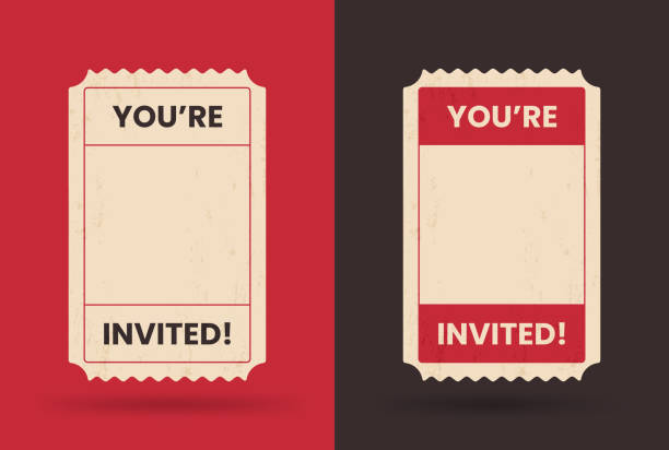 You're Invited Event Ticket You're invited event party invitation ticket with space for your copy. film premiere stock illustrations