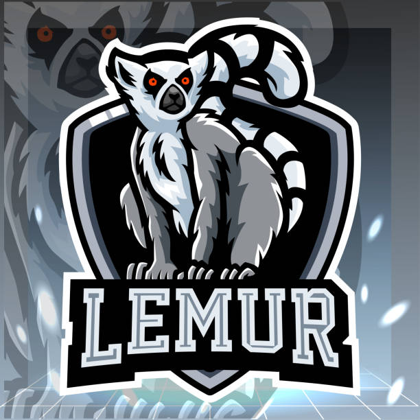 maskotka lemur. projekt logo esport - lemur stock illustrations