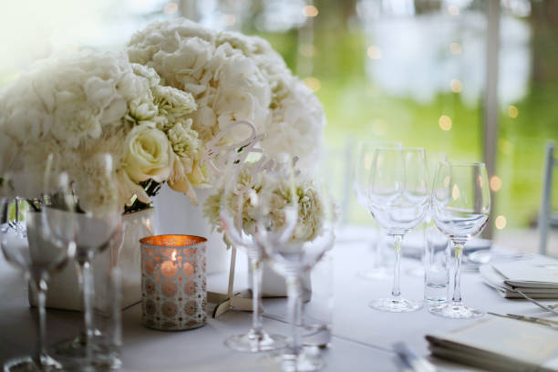 istock White styled table decoration of the wedding event 1315500841