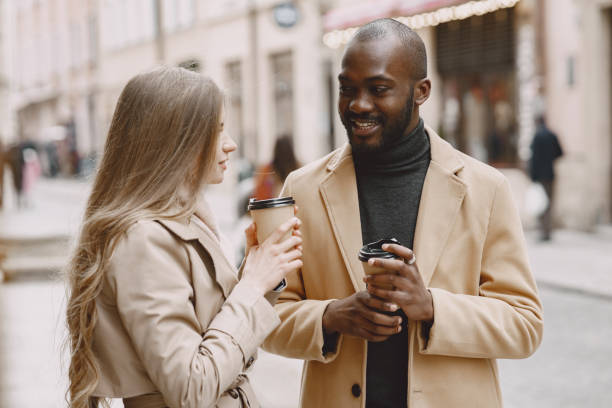 istock Mixed couple spenting time together in a spring city 1315503440