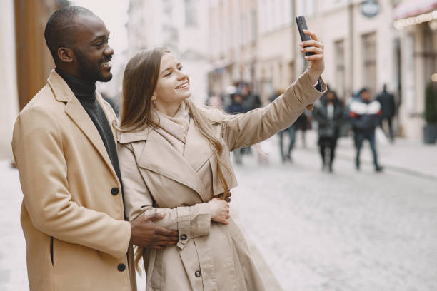 istock Mixed couple spenting time together in a spring city 1315503447