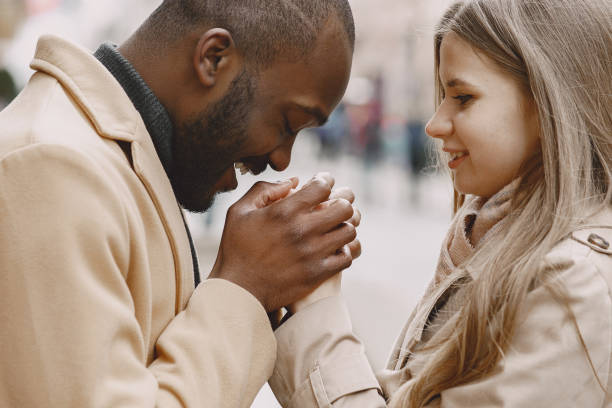 istock Mixed couple spenting time together in a spring city 1315503456
