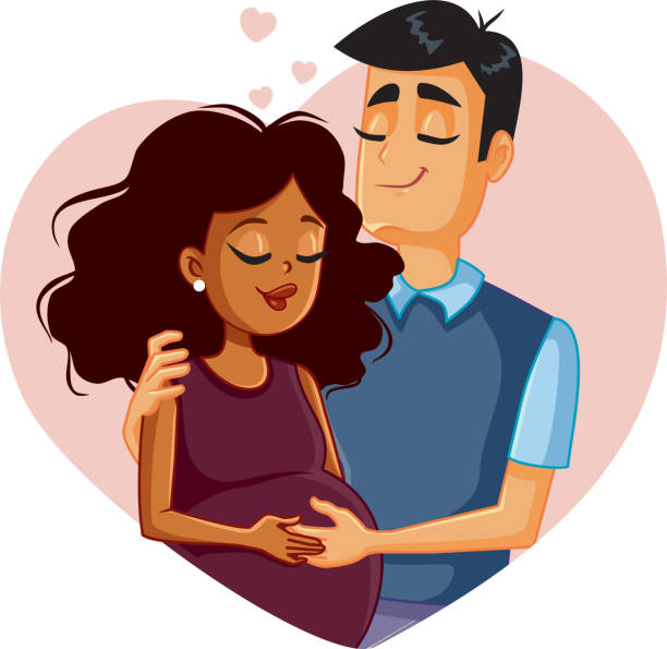 1,148 Cartoon Of A Pregnant Woman With Husband Illustrations & Clip Art -  iStock