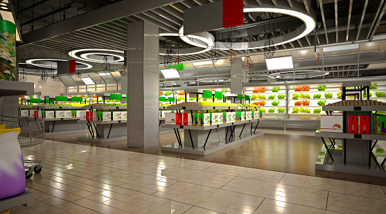 3d render of fruits and vegetable grocery