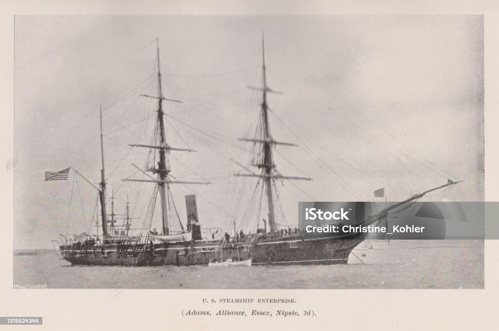 Uss Unity Sloop Uss Enterprise Iron Sloop Steamship 1874 19th Century Us Naval History ...