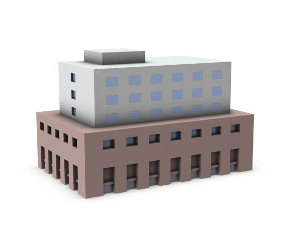 istock A miniature model of the hotel. White background. 3D rendering. 1315529483