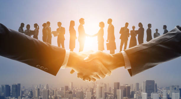 istock Business network concept. Group of people. Shaking hands. Customer support. Human relationship. Success of business. Management strategy. 1315542525