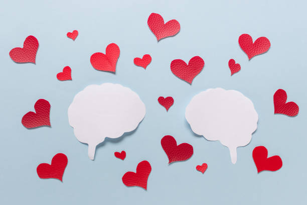 istock Valentine love affection composition with two brain silhouttes and red hearts 1315544104