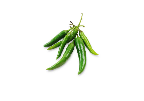 istock Group of green chili pepper isolated on white background with clipping path. 1315546346