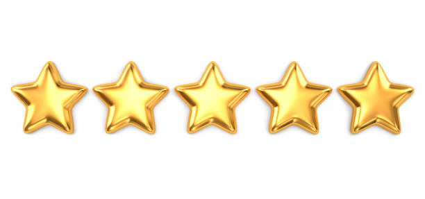 istock Gold five star quality rating isolated on white 1315563989