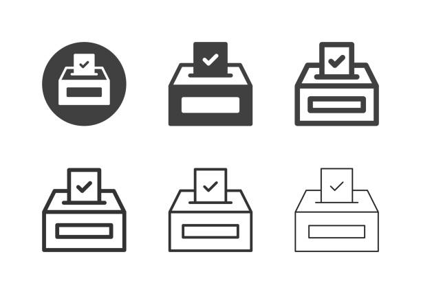 ilustrações de stock, clip art, desenhos animados e ícones de election box icons - multi series - interface icons election voting usa
