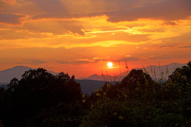 Sunset in Pollino national park, Basilicata region, Italy